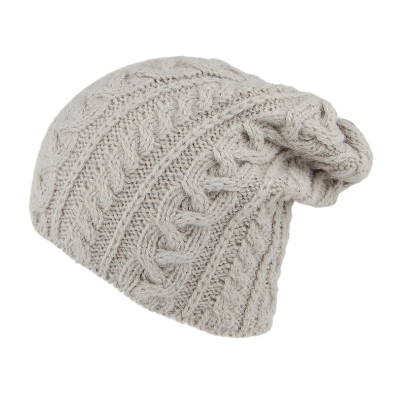 Highland 2000 Super Soft Alpaca Wool Slouch Oversized Beanie Hat – Light Grey 1-Size
