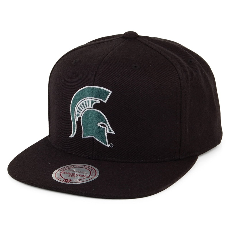 Mitchell & Ness Michigan State Spartans Snapback Cap – Core Wool Solid – Black Adjustable