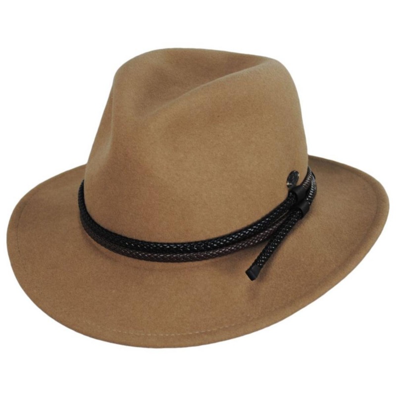 Nelles Wool LiteFelt Fedora Hat CAMEL S
