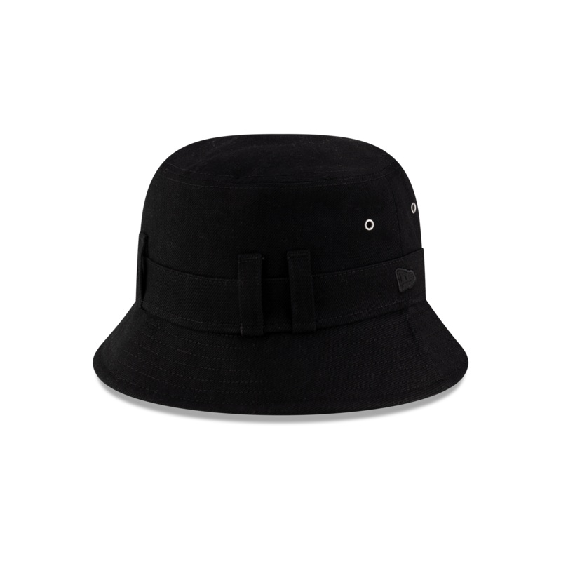 New Era Branded Belt Loop Denim Black Bucket Hat One Size