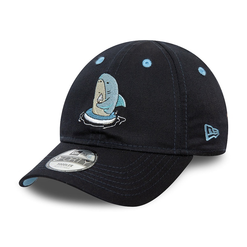 New Era Kids 9FORTY Shark Baseball Cap – NE Character – Navy-Sky Blue TODDLER ADJ