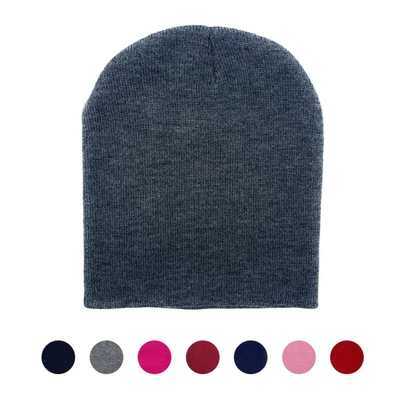 Unbranded Beanies Caps Toboggan Short Uncuffed Soft Knit in Bulk Multi-Color Plain Blank Wholesale Lot Black