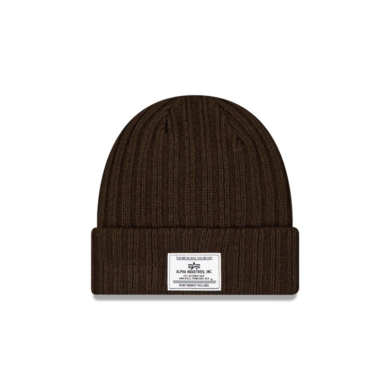 Alpha Industries x New Era Brown Cuff Knit Hat One Size