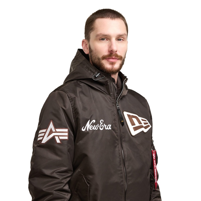 Alpha Industries x New Era Cap L-2B Hooded Bomber Brown Jacket S