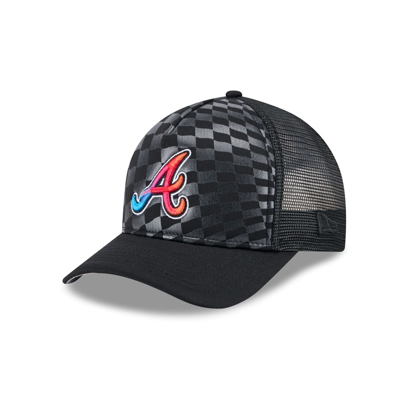 Atlanta Braves Gradient Raceway 9FORTY M-Crown A-Frame Trucker Hat One Size