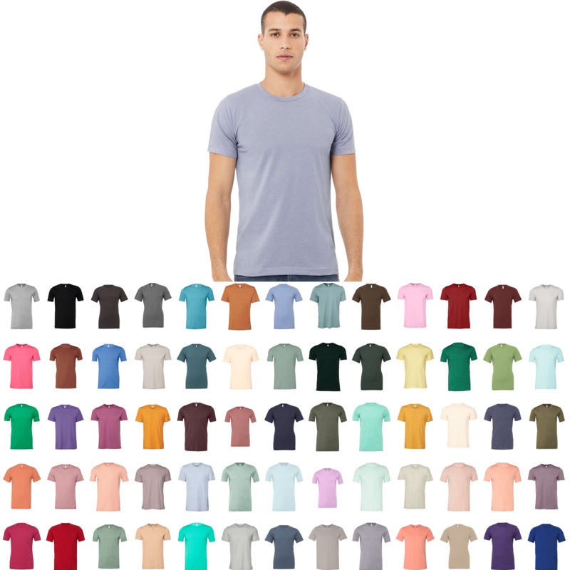 Bella + Canvas 3001CVC Unisex Jersey T-Shirt, Heather Colors – Sample XS