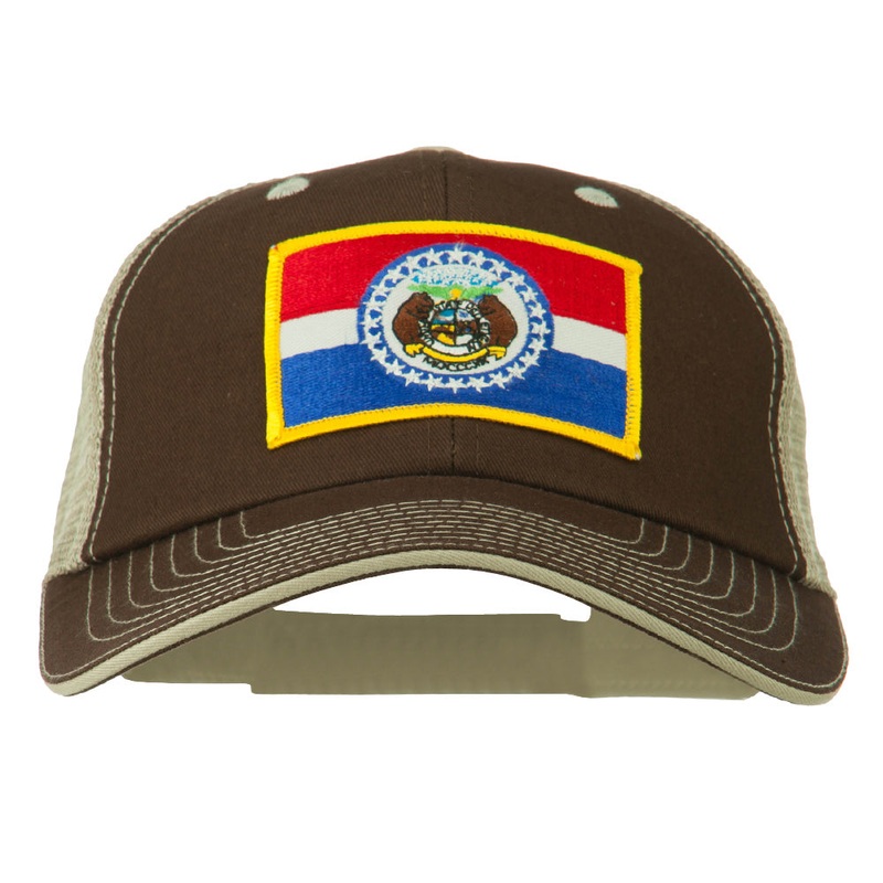 Big Mesh State Missouri Patch Cap Brown Beige XL-3XL