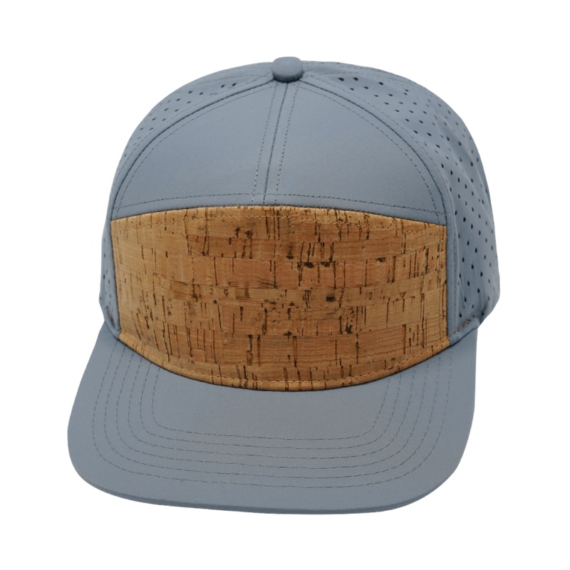 Blank – 7 Panel – Cork – Gray Blue (Unisex) – Laser Mesh