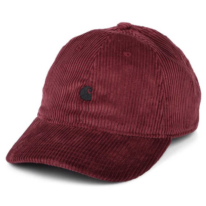 Carhartt WIP Hats Harlem Corduroy Baseball Cap – Wine Adjustable