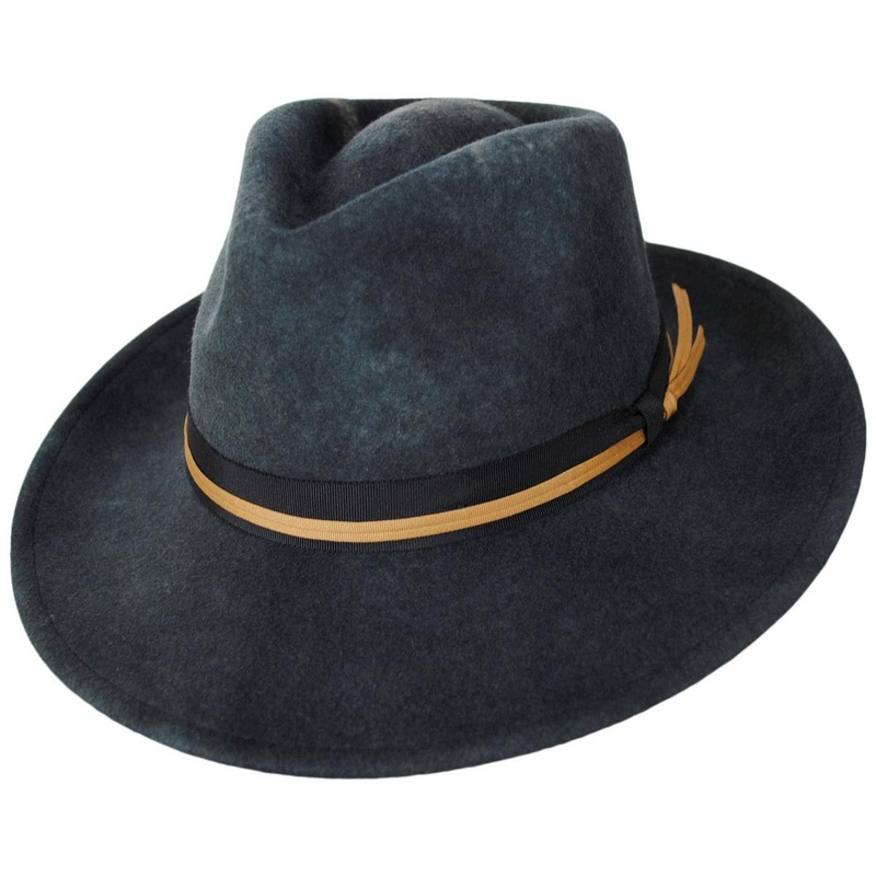 Dayton Convertabrim Wool Felt Rancher Fedora Hat – Black Worn Wash BLACK WORN WASH S