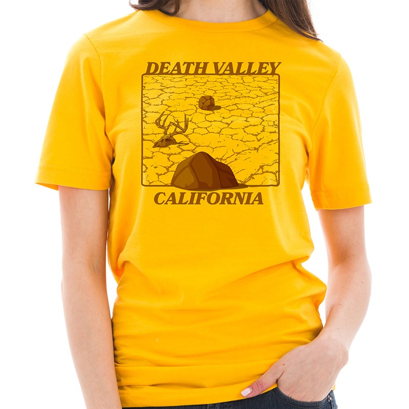 Death Valley California Cotton Short Sleeve Deluxe Jersey Graphic Shirt Taxi Gold XS