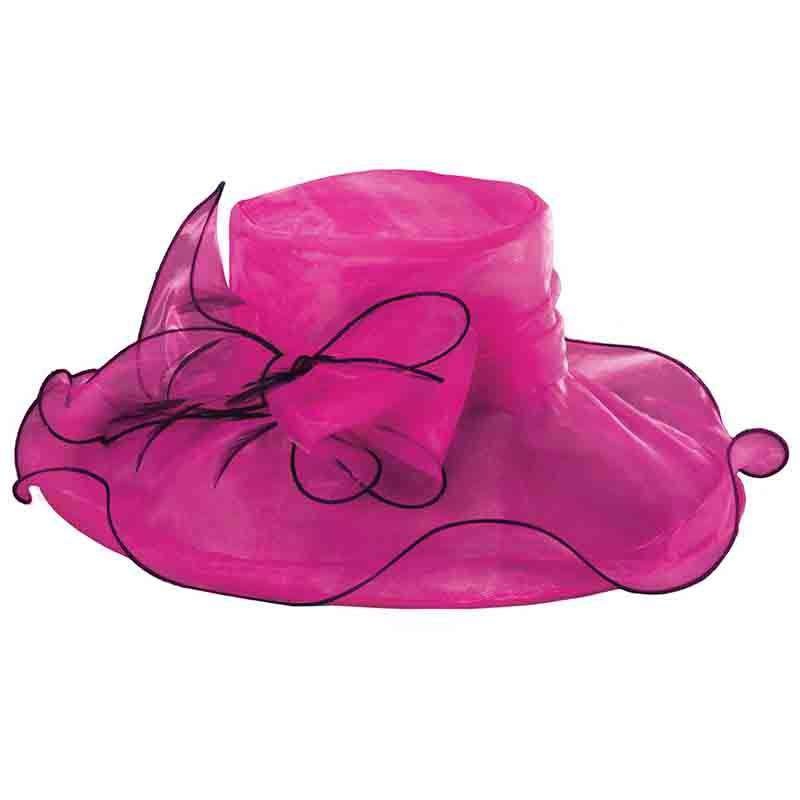 Fuchsia Organza Hat with Black Trim – Scala Collezione Fuchsia