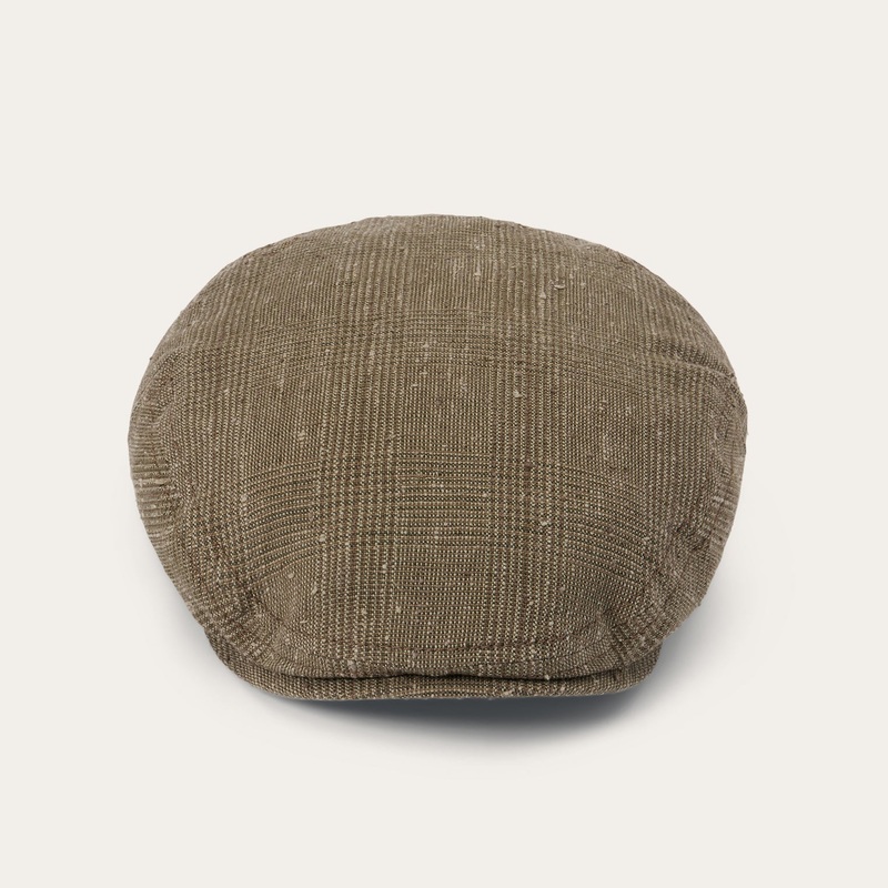 Glen Check Linen/Silk Kent Cap Olive Check S