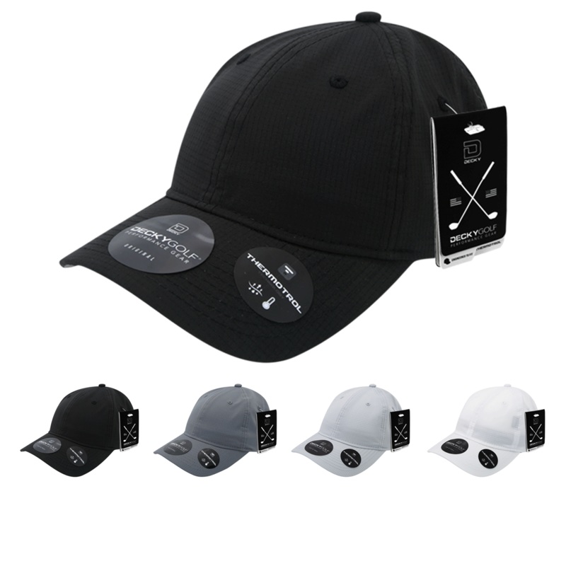 Grid H20 Relaxed Hat – Golf & Sports Cap – Decky 7105 Black