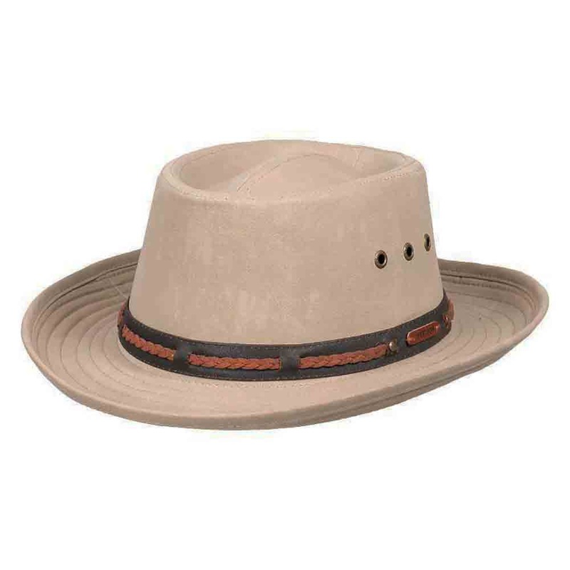 Khaki Cotton Tiller with Chin Cord – Legendary Stetson Hats Khaki Medium (57 cm)