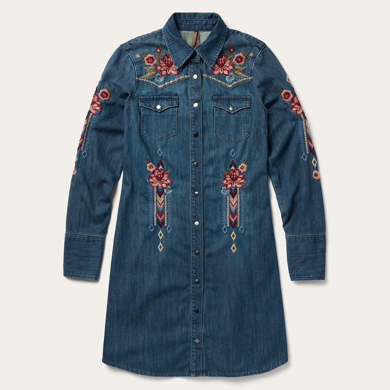 Lavish Denim Shirt Dress Blue XS