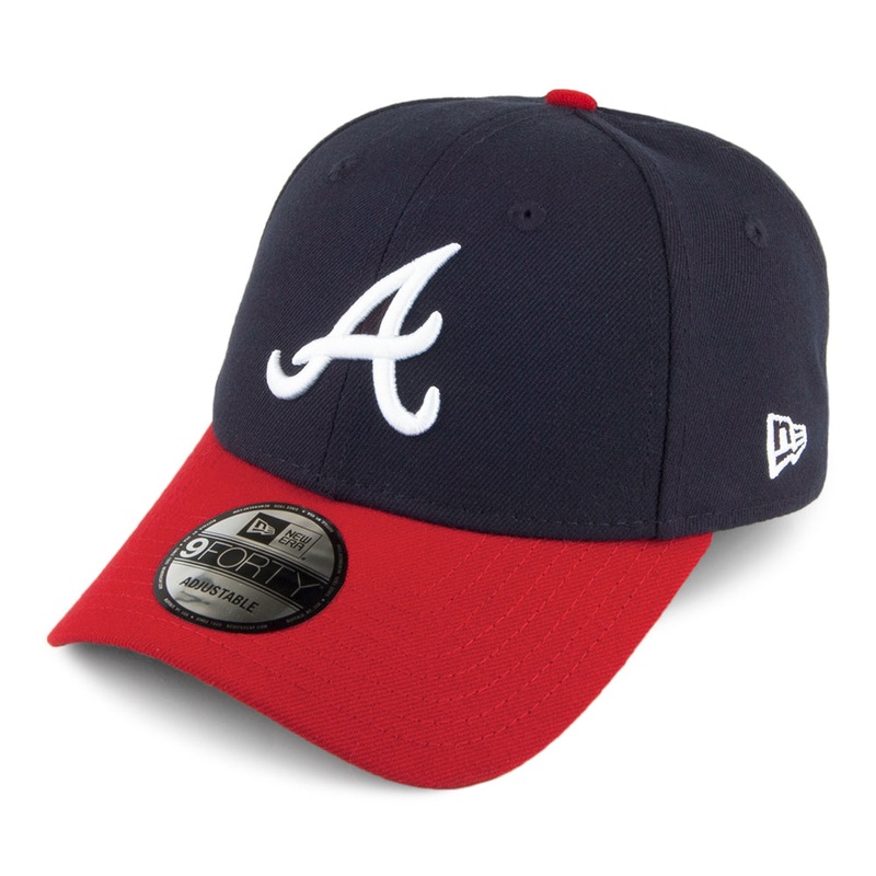 New Era 9FORTY Atlanta Braves Baseball Cap – MLB The League – Navy-Red Adjustable