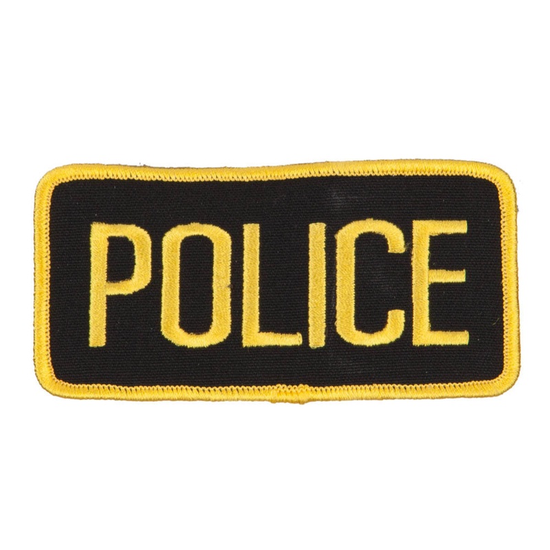 Police Letter Patches Black Yellow One Size
