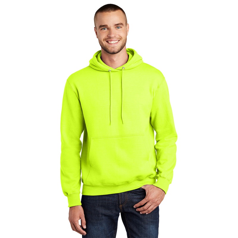 Port & Company PC90H Essential Fleece Pullover Hooded Sweatshirt – Safety Green Safety Green S