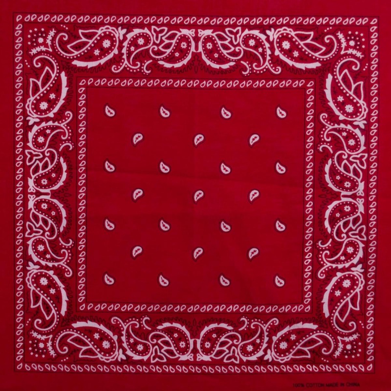 Printed Cotton Bandana – Paisley RED ONE SIZE