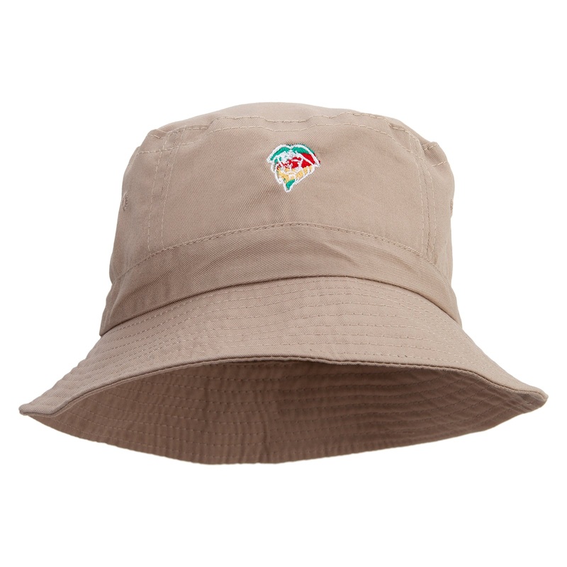 Reggae Lion Embroidered Bucket Hat Khaki One Size