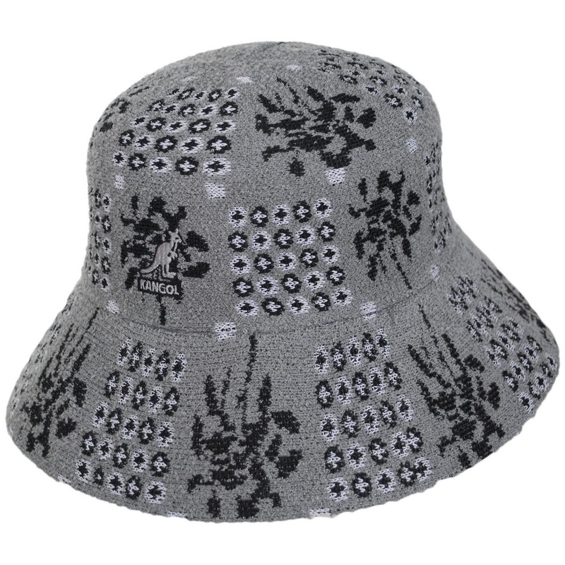Retro Quaint Audrey Bucket Hat GREY/BLACK S