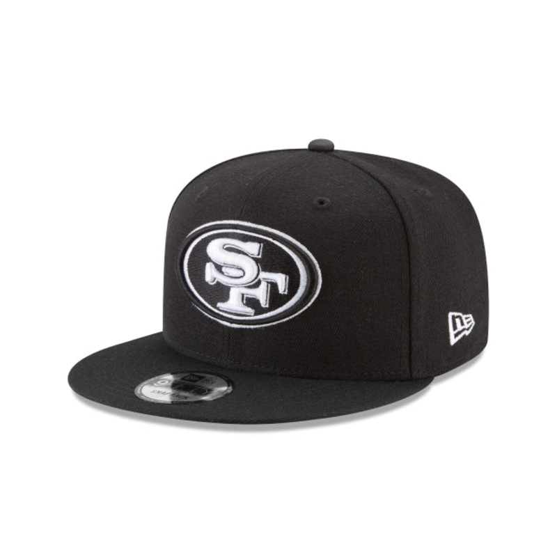 San Francisco 49ers Black and White 9FIFTY Snapback Hat One Size