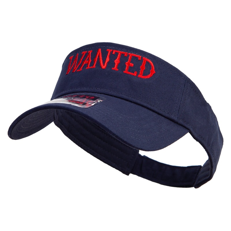 Sheriff Wanted Sign Embroidered Cotton Twill Sun Visor Navy One Size