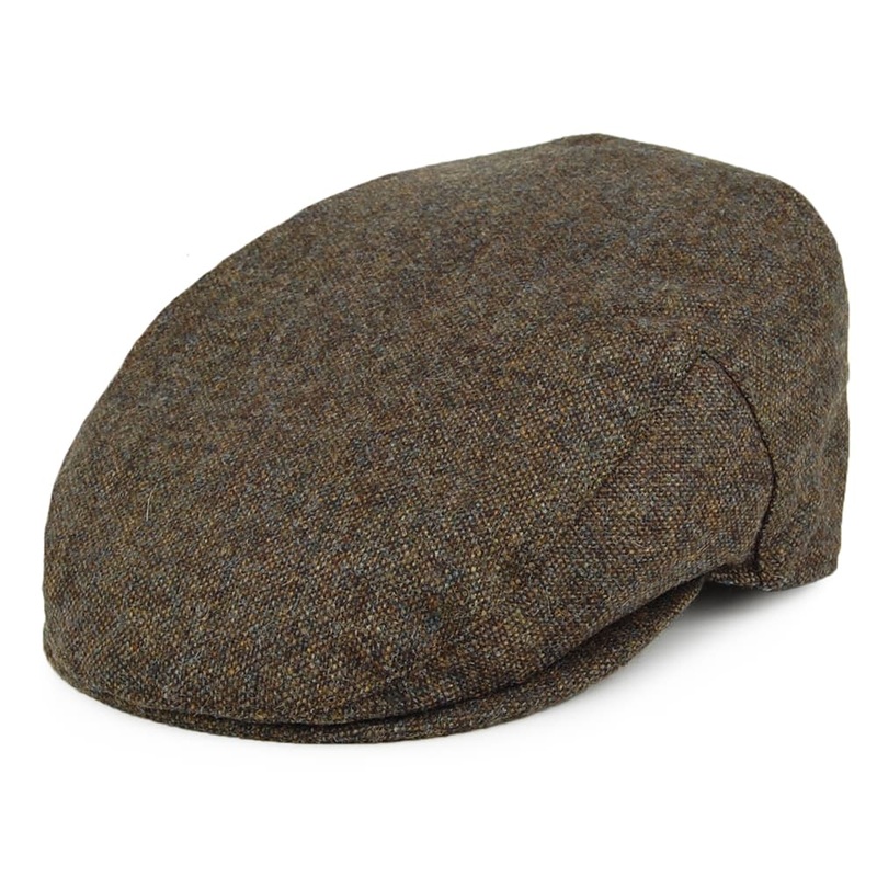 Barbour Hats Moons Tweed Wool Flat Cap – Olive-Multi 6 7/8