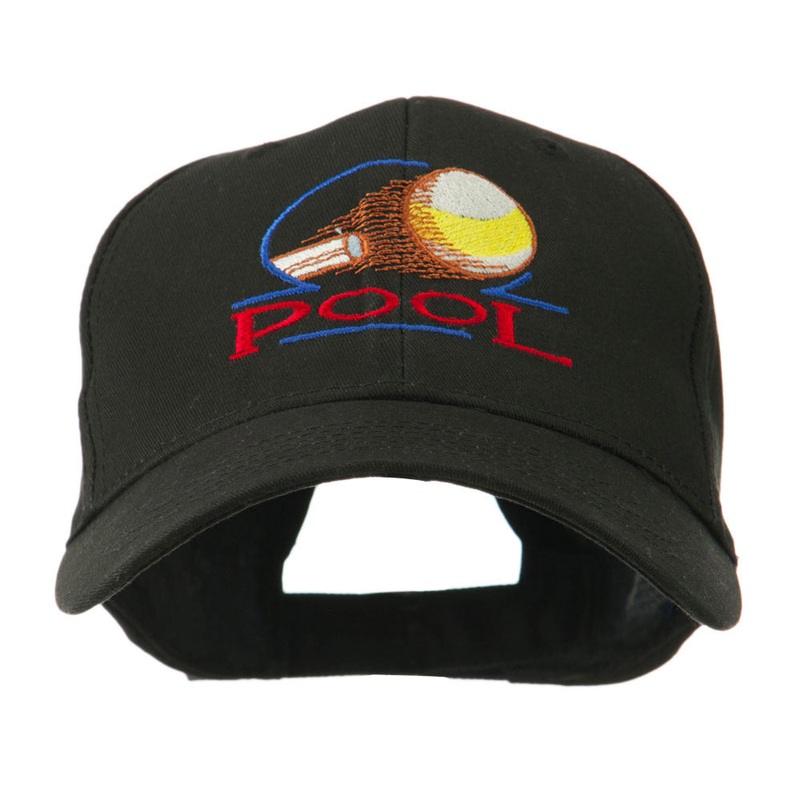 Billiard Pool Logo Embroidered Cap Black One Size