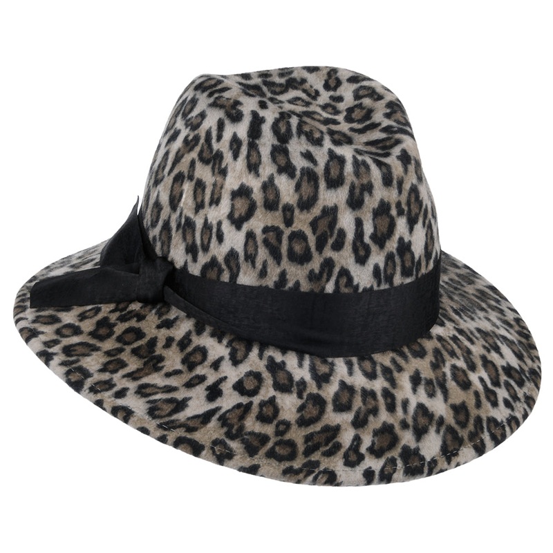 Failsworth Hats Snow Leopard Showerproof Wool Felt Fedora Hat – Grey Mix 1-Size
