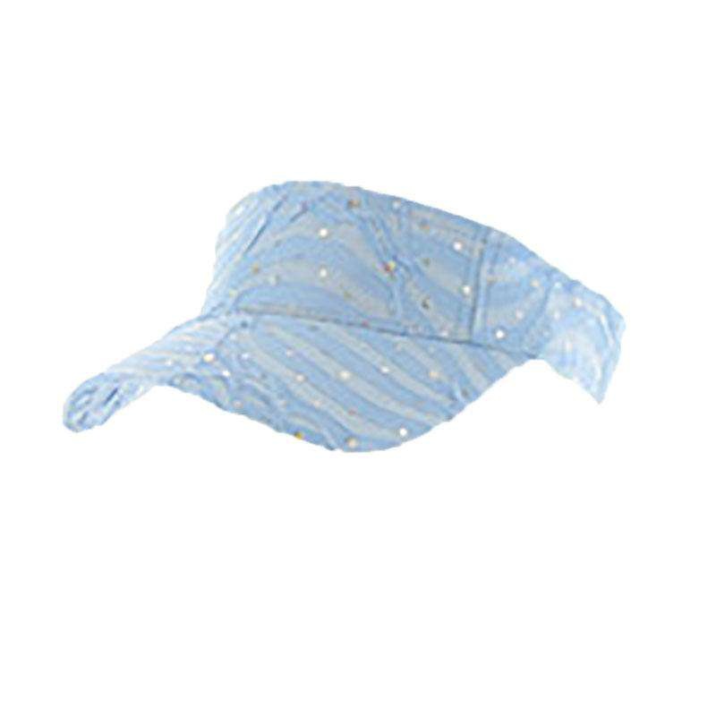Glitter Stripe Jersey Sun Visor Light Blue