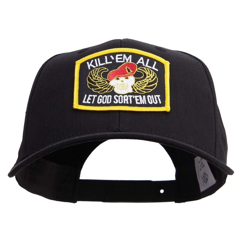 Kill Em All Military Patched Cap Black One Size