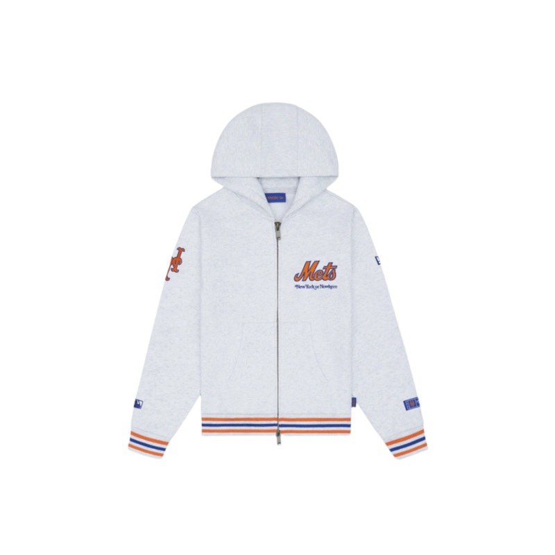 New York or Nowhere x New York Mets Youth White Full-Zip Hoodie S