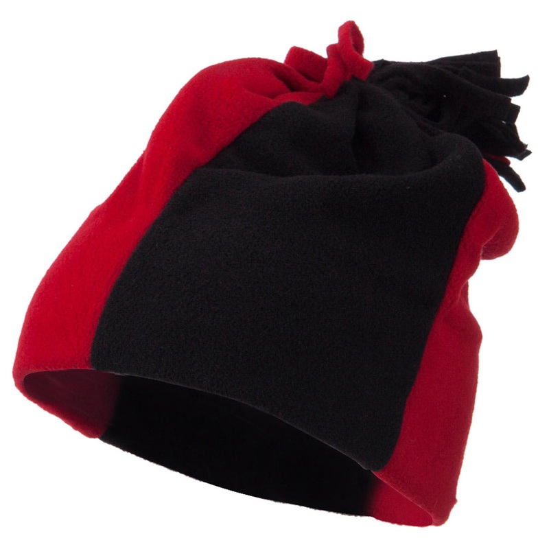 Anti Pilling Fleece Winter Beanie Navy Gold One Size