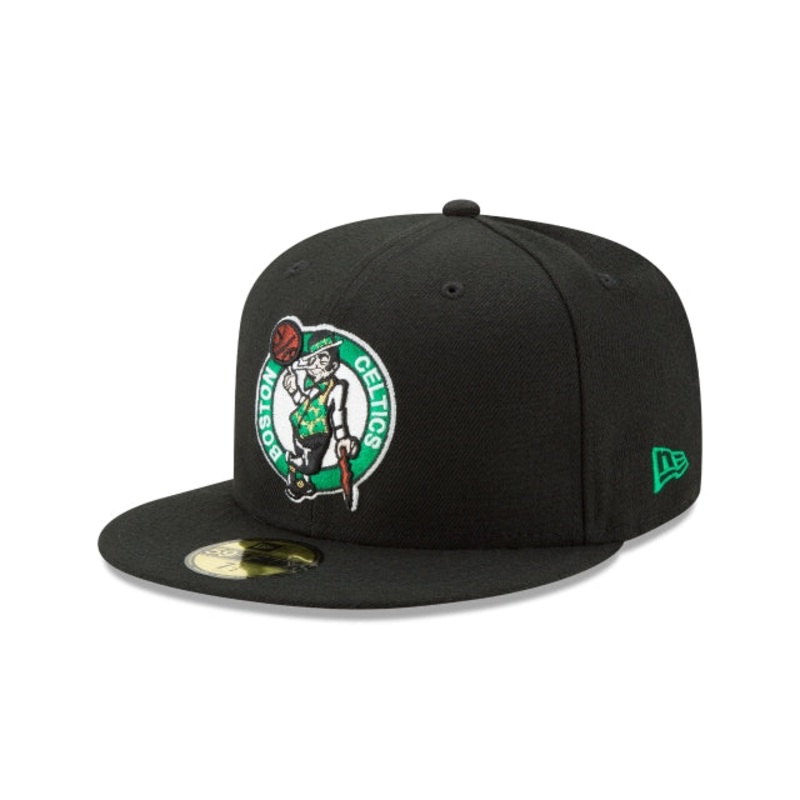 Boston Celtics Team Color Black 59FIFTY Fitted Hat 6 7/8