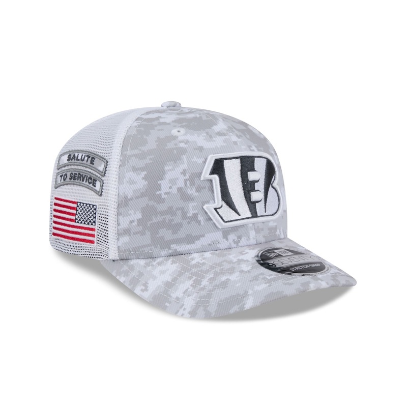 Cincinnati Bengals 2024 Salute to Service 9SEVENTY Trucker Hat One Size