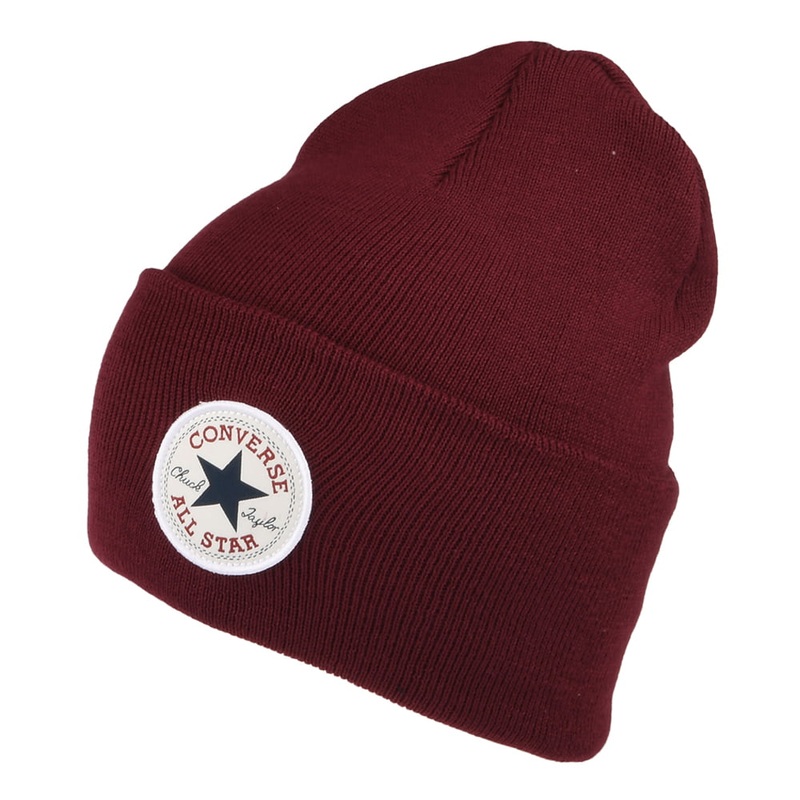 Converse Chuck Taylor Tall Cuffed Beanie Hat – Burgundy 1-Size