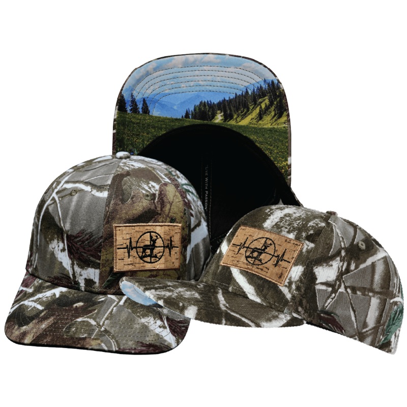 Hunting Hat – Baseball Hat Fit – Light Moss Tree Camo – Fabric Back