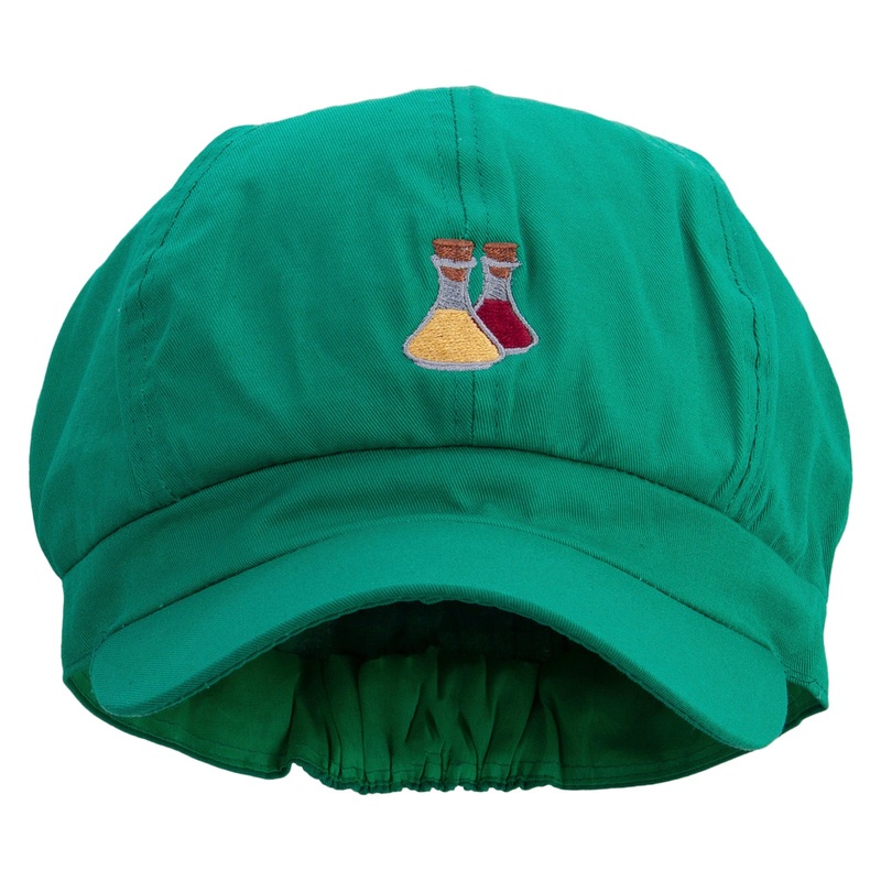 Italian Cuisine Sauce Embroidered Cotton Elastic Newsboy Cap Lime One Size