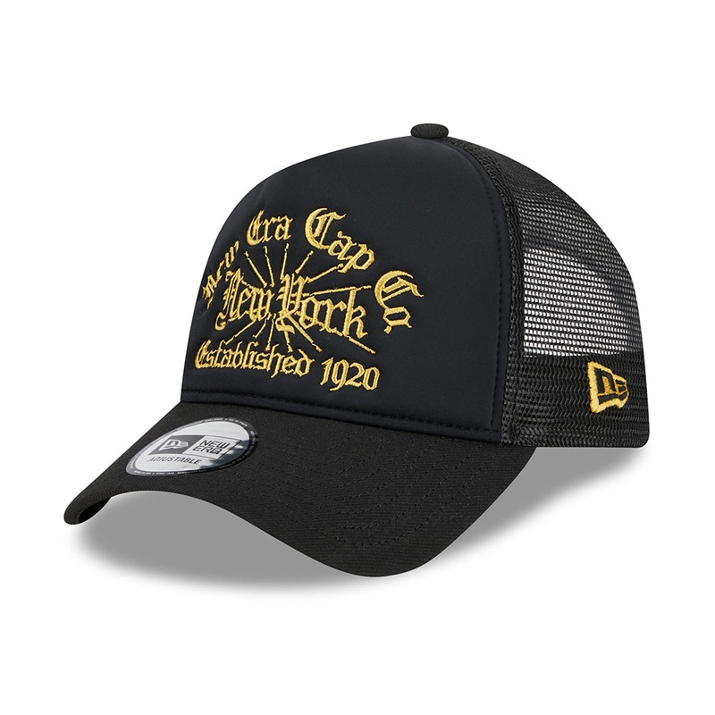 New Era 9FORTY NE A-Frame Trucker Cap – Black Adjustable