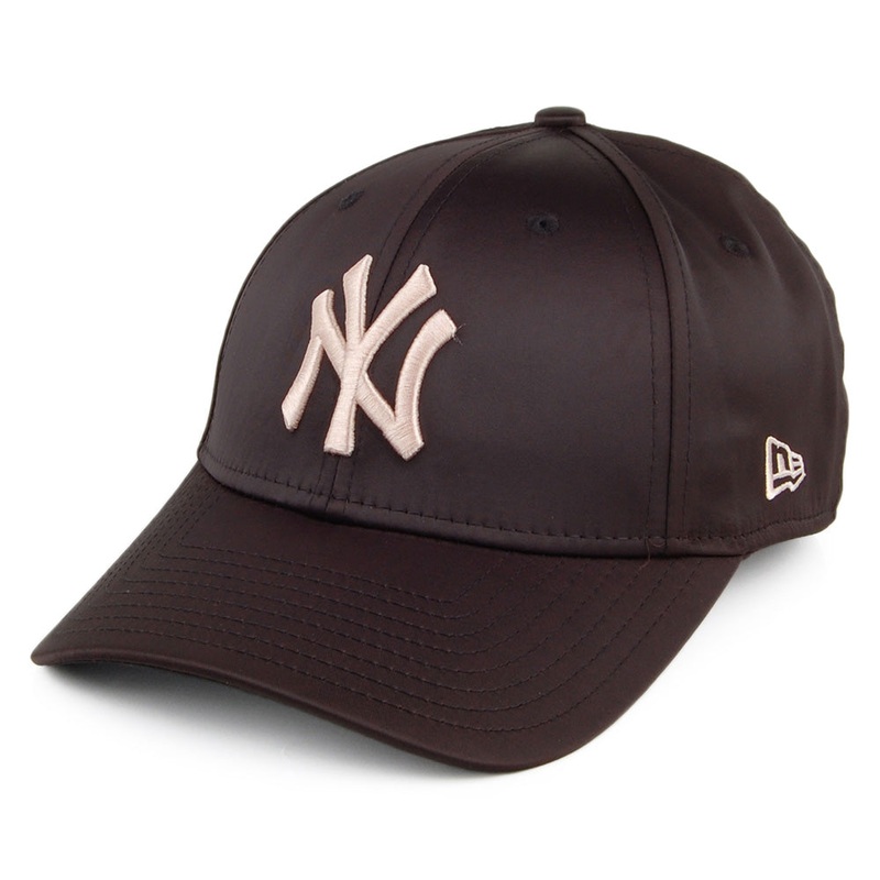 New Era Womens 9FORTY New York Yankees Satin Baseball Cap – MLB – Black-Pink Adjustable