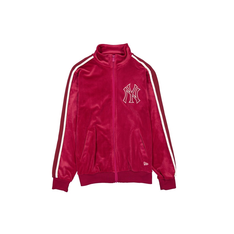 New York Yankees Cherry Jam Velour Track Jacket S