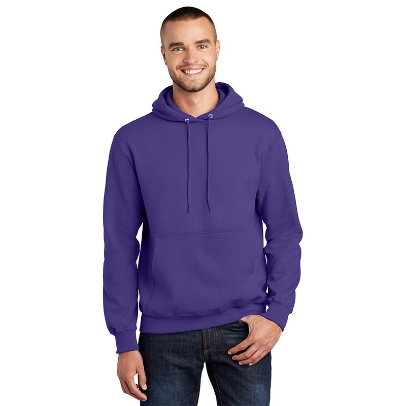 Port & Company PC90H Essential Fleece Pullover Hooded Sweatshirt – Purple Purple S