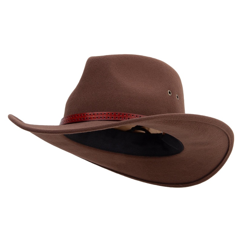 Unisex 3″ Brim Outback Hat Dk Brown M