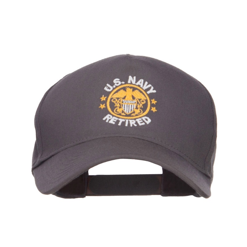 US Navy Retired Circle Symbol Embroidered Cap Charcoal Grey One Size
