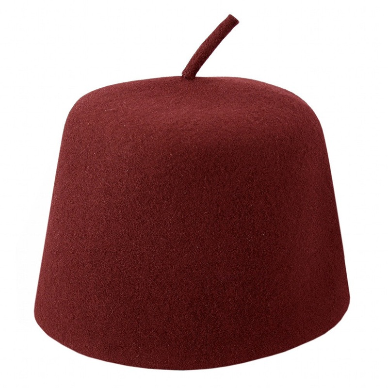Village Hats Maroon Fez with Stem S