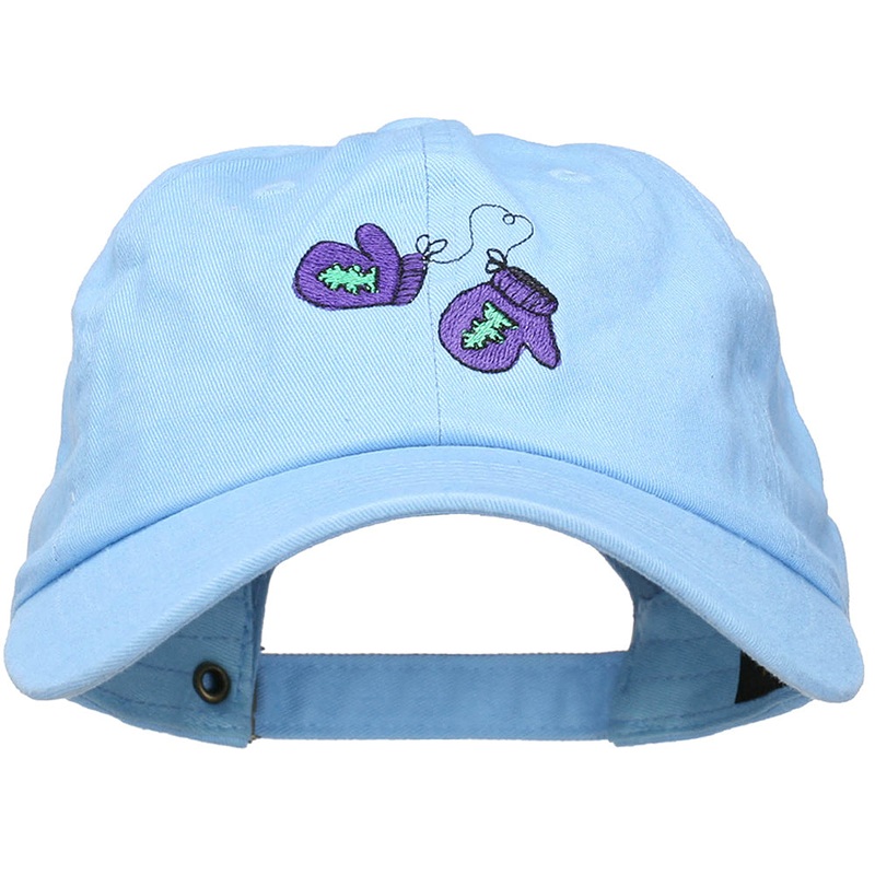 Winter Mittens Embroidered Unstructured Cap Blue One Size