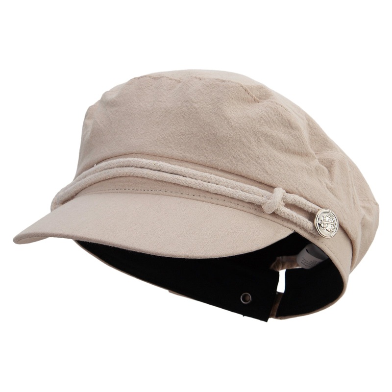 Women’s Pastel Greek Sailor Hat Beige One Size