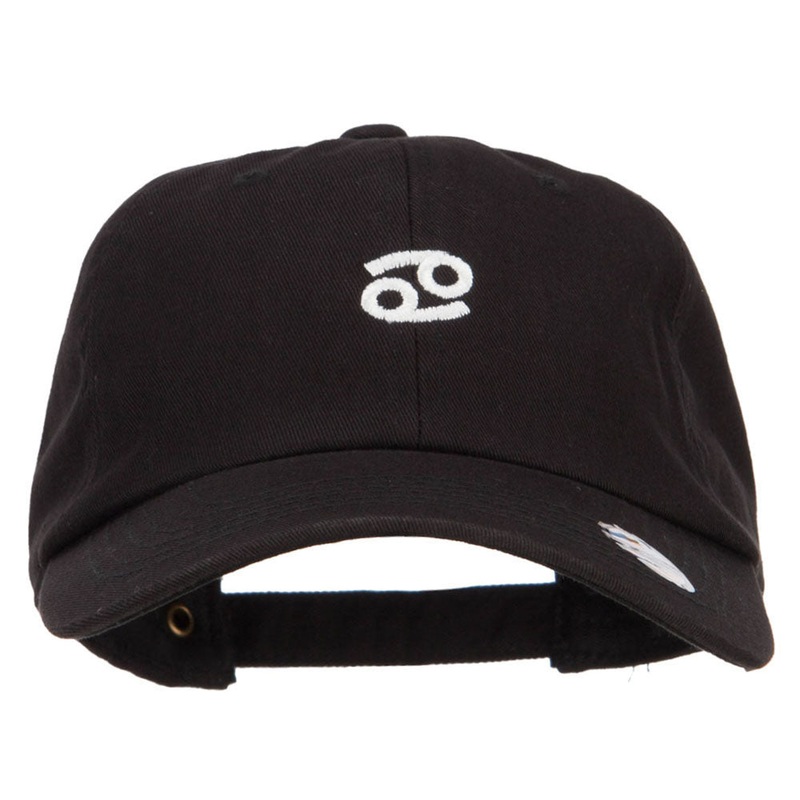 Cancer Zodiac Sign Embroidered Unstructured Cap Black One Size